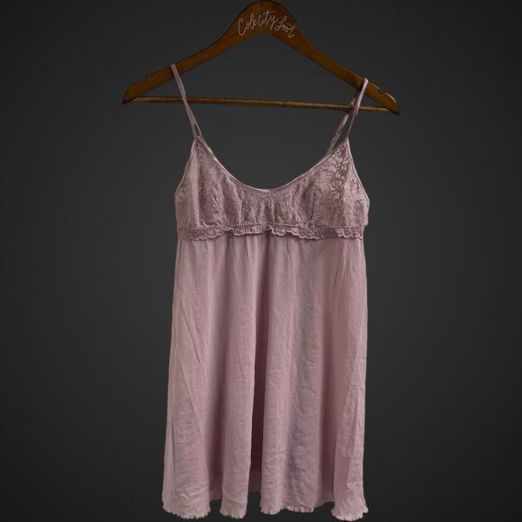 Victorias Secret Lavender Slip Dress Sheer Mini Strappy Large Chemise - Picture 1 of 7